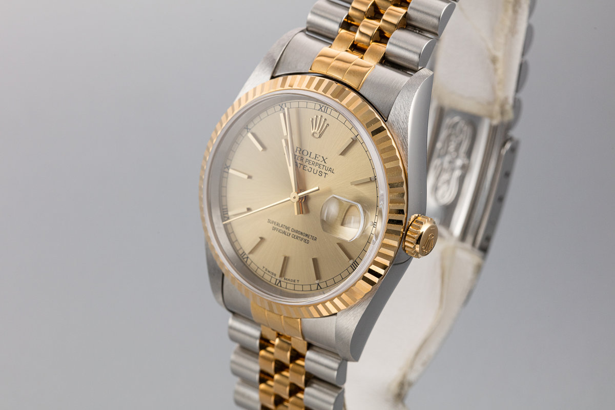 ロレックス　16233 2コマ　YG② FS: 1997 Rolex Two-Tone DateJust 16233 Champagne Dial - Rolex