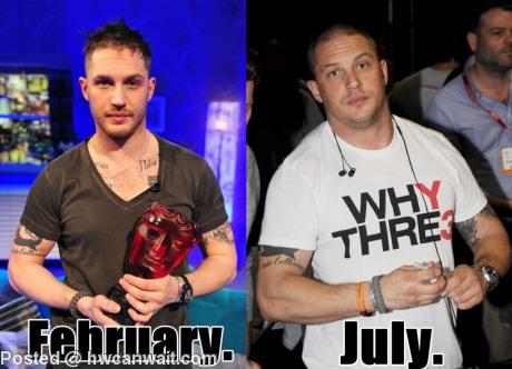 He had to bulk up for Dark Night Rises