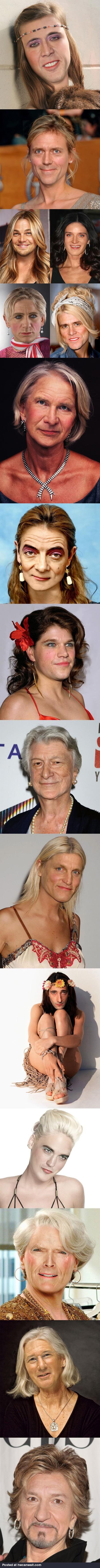 Celebrity men as women