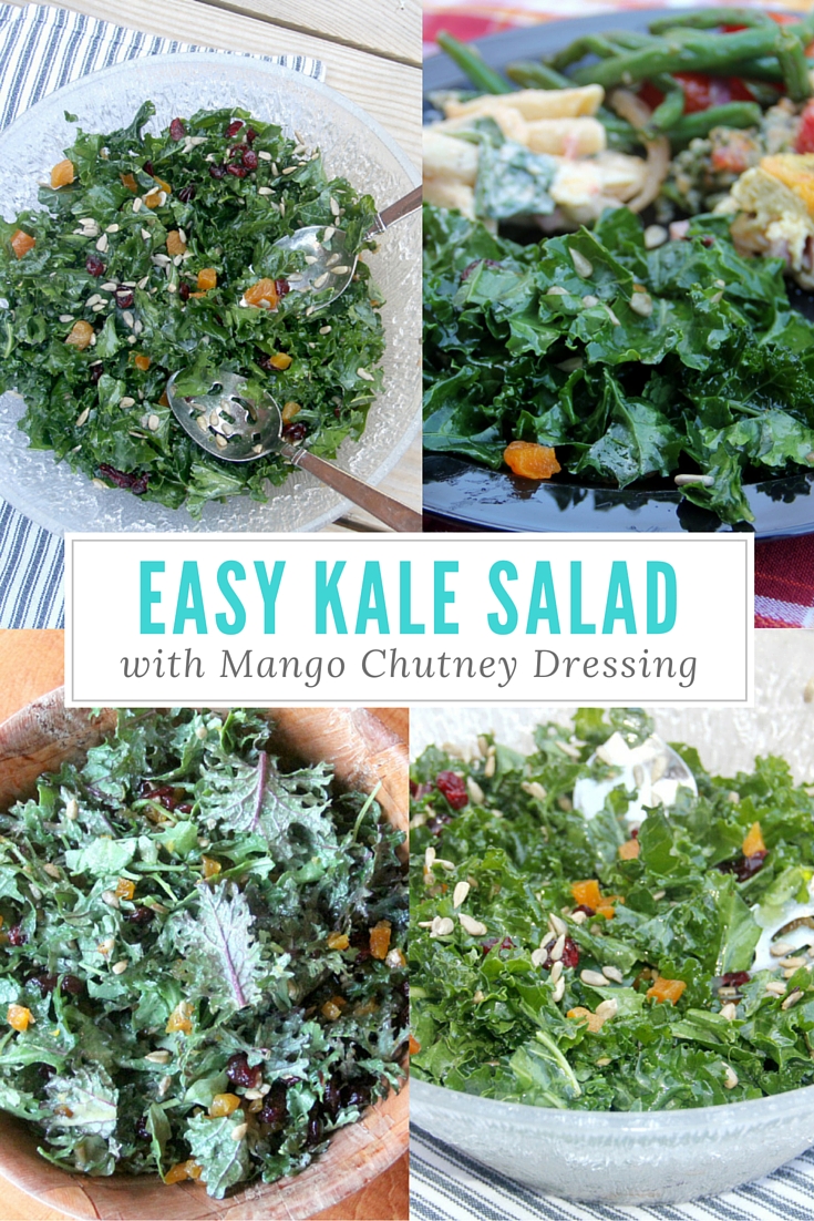 Easy Kale Salad with Mango Chutney Dressing