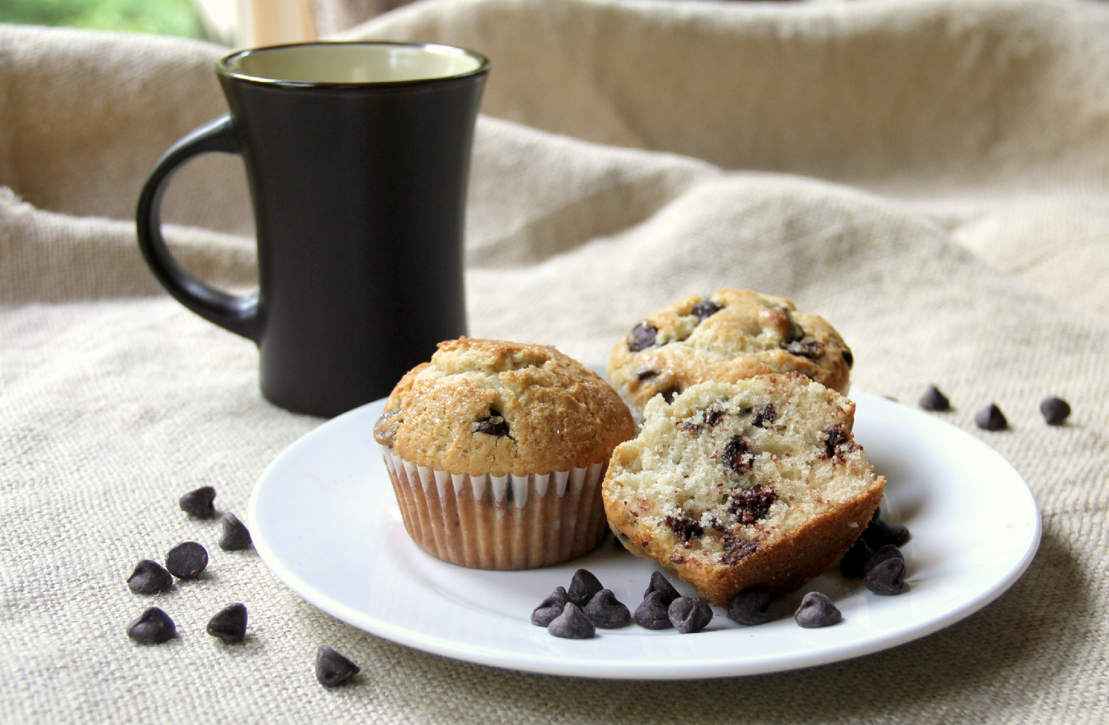 Homemade Chocolate Chip Muffins—better than a mix, moist, and filled with real chocolate chips!