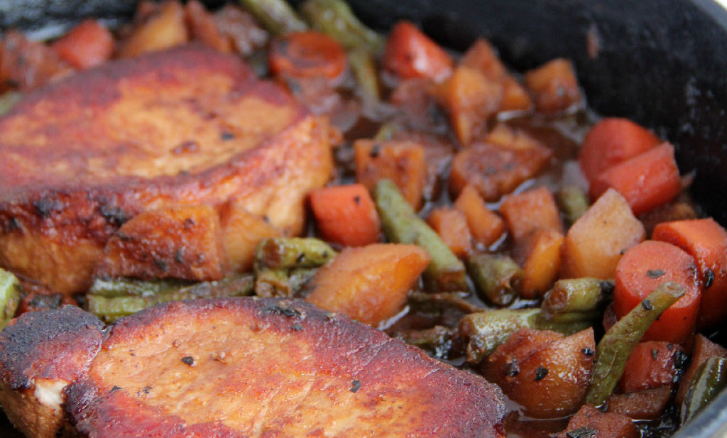 Skillet Pork Chops with Vegetables