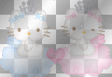 Pink and Blue Hello Kitty  