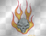 burning skull