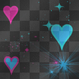 hearts blue n pink wit glitter