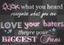 Haterz r ur biggest fanz