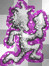 Silver and Purple Glitter Hatchetman