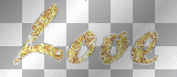 gold animated love word