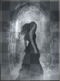 ANIMATED WOMAN, WITCH, BLACK AND WHITE, GOTHIC, VAMPIRE