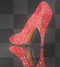 red glitter sparkle high heel shoe