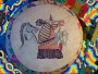 Hand painted horse drum