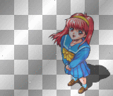 animated, red head, anime, girl, woman, cute, blue, happy, friends, love, glittery