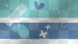 blue, teal, white stripes