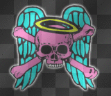 skull and cross bones angel