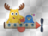 Moose and Zee in plane