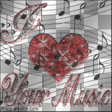 love music red notes glitter
