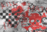 red, blk, and white