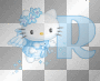 letter r blauw