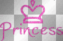 princess with crown in pink fuzz