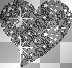silver/black glitter heart