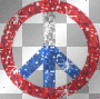 glittery peace symbol