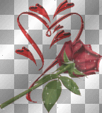 sparkle rose and heart