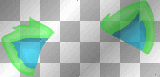 green and blue cat ears