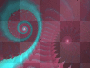 Turquoise/burgundy wall paper