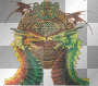 2 green glitter dragons