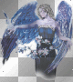 blue angel with flowers