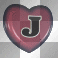 Spinning Heart Letter J