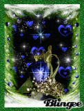 Christmas blue rose w hearts