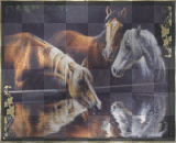horses drinking