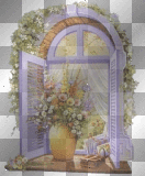 Fenetre avec pot de fleurs