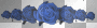 row of blue roses