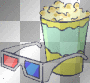 popcorn and 3d glasses