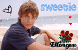 sweetie zac at the beach with roses for you
