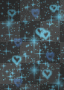 black glitter -hearts bleues