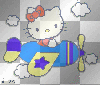 hello kitty animated airplane