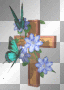 Cross w/Blue Flowers