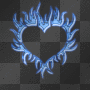 Flaming Blue Heart Background  :-}