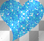 Aqua Glittery Hearts