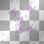 papillons violet et bulles