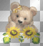 Animated Glitter Teddy & Sunflowers  :-}