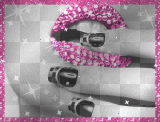 Hot pink sparkling lips