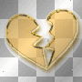 Glitter Golden Broken Heart
