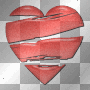 Slashed Red Glitter Heart