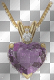 Sparkling Purple Heart Necklace  **d/n/b/**