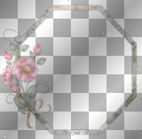 octogon pink flower frame