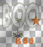 BOO with hanging spider